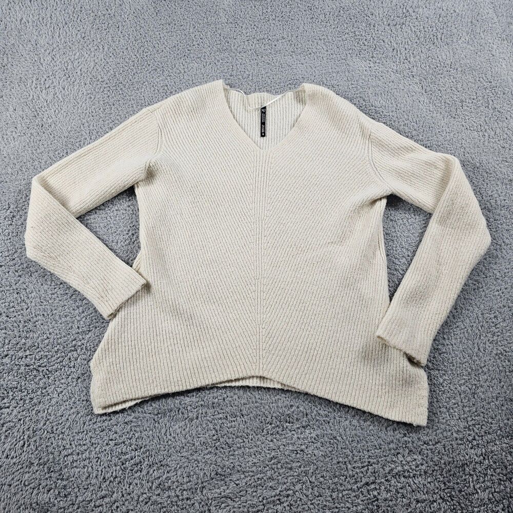 Kuhl Sweater Womans Small Ivory Pullover V Neck MAKENNA Cozy Minimalist Outdoor